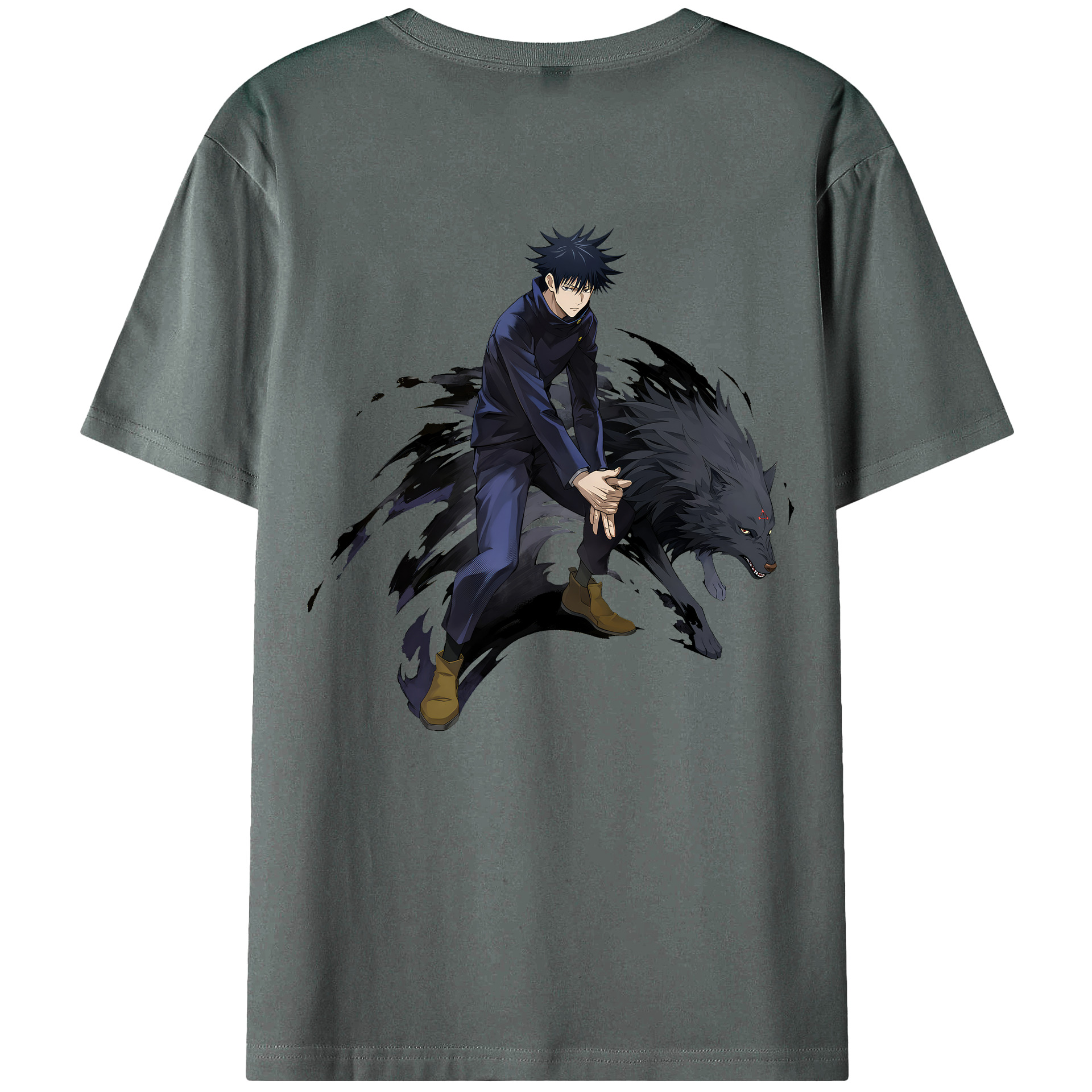 （画像用） 呪術廻戦 Jujutsu Kaisen 綿100％ メンズ半袖Tシャツ（バックプリント） 通気性